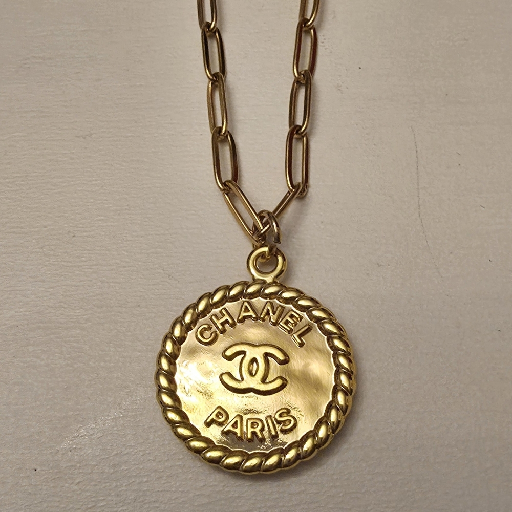 CHANEL Gold Medallion Necklace
